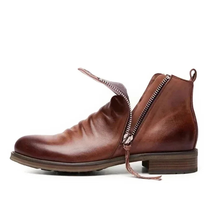 Botines de hombre de piel con cremallera lateral – VAREK