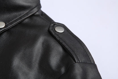 VIGGO - Cazadora motera con cinturón ajustable para hombre