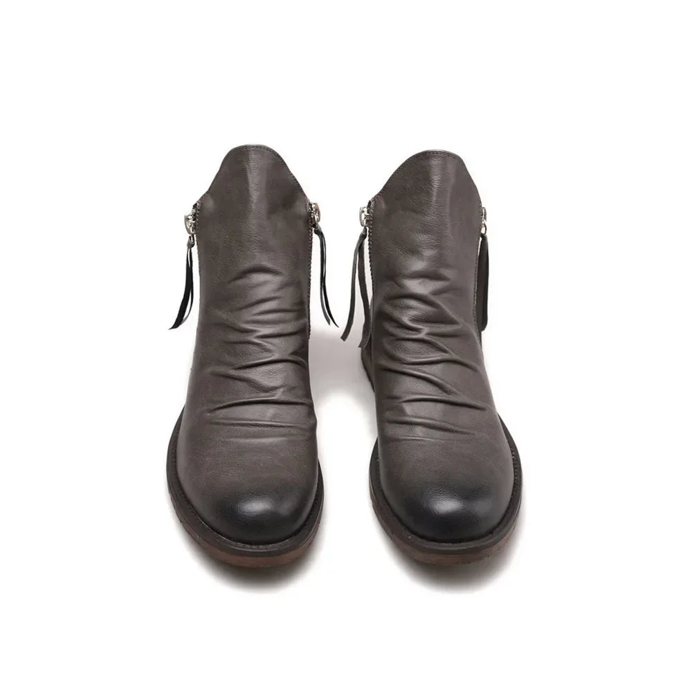 Botines de hombre de piel con cremallera lateral – VAREK