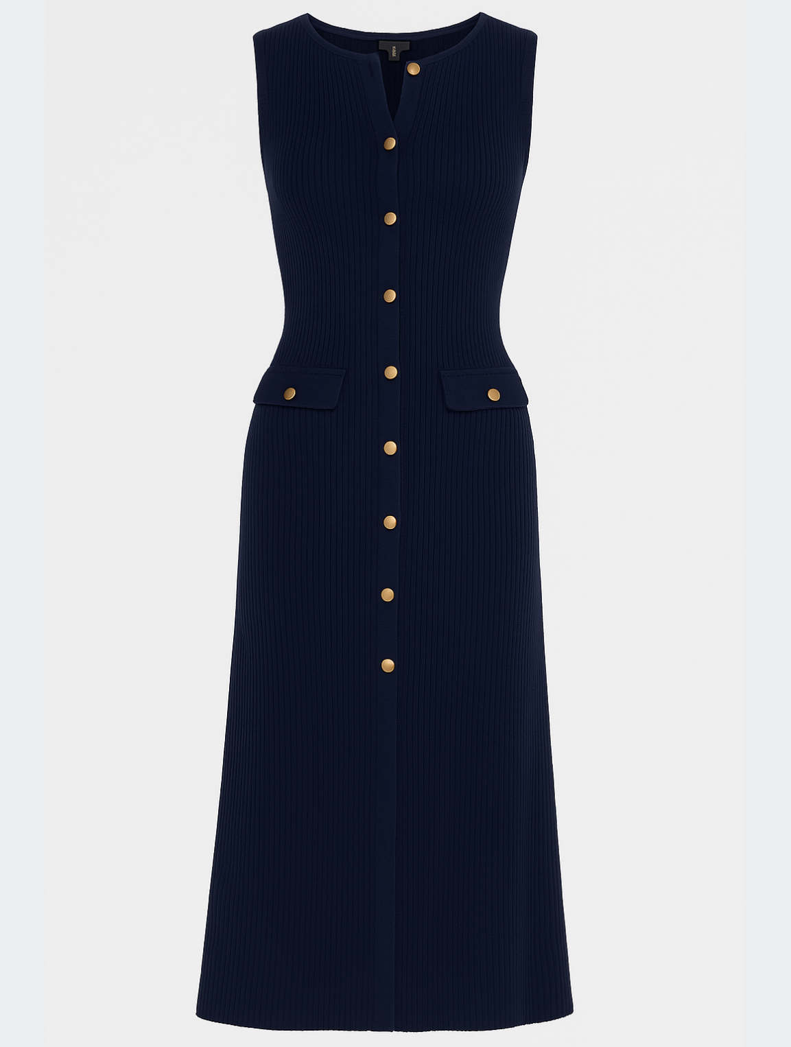 Vestido midi sin mangas con diseño recto y minimalista – CLAIRA