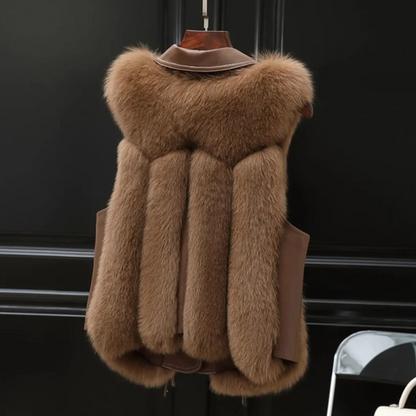 Chaleco acolchado de mujer con cuello de pelo sintético – EMPREYA