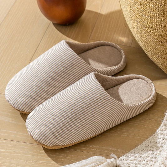 Zapatillas de casa con estampado a rayas y suela antideslizante – VERÓNICA