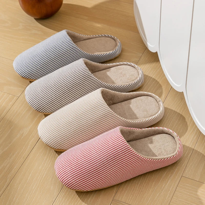 Zapatillas de casa con estampado a rayas y suela antideslizante – VERÓNICA