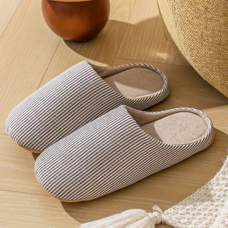 Zapatillas de casa con estampado a rayas y suela antideslizante – VERÓNICA