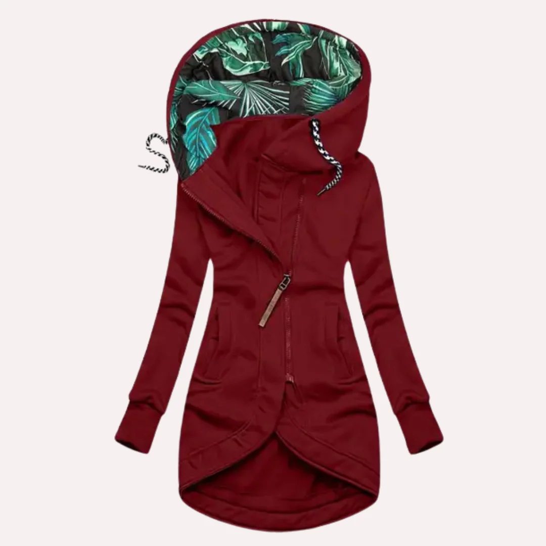 Chaqueta de invierno para mujer con capucha y cremallera – FLORINA
