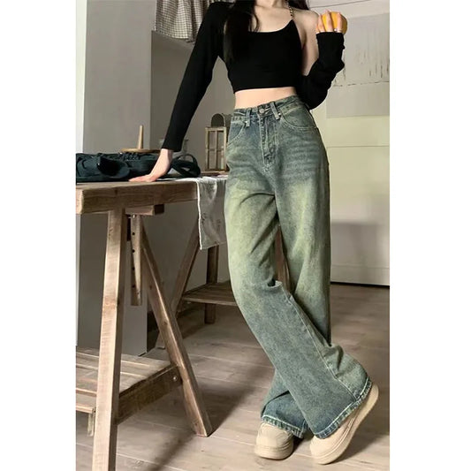 Pantalón de talle alto y pernera ancha para mujer - SAFA