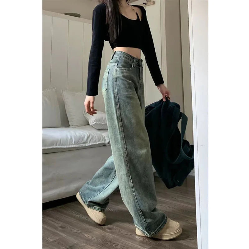 Pantalón de talle alto y pernera ancha para mujer - SAFA