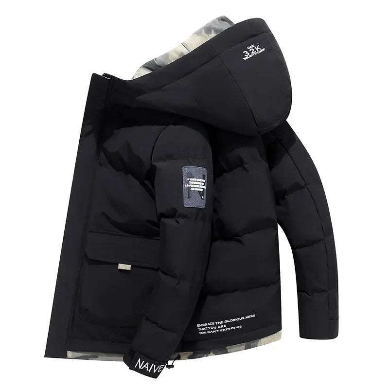 Chaqueta acolchada de invierno para hombre con capucha – JAKEN