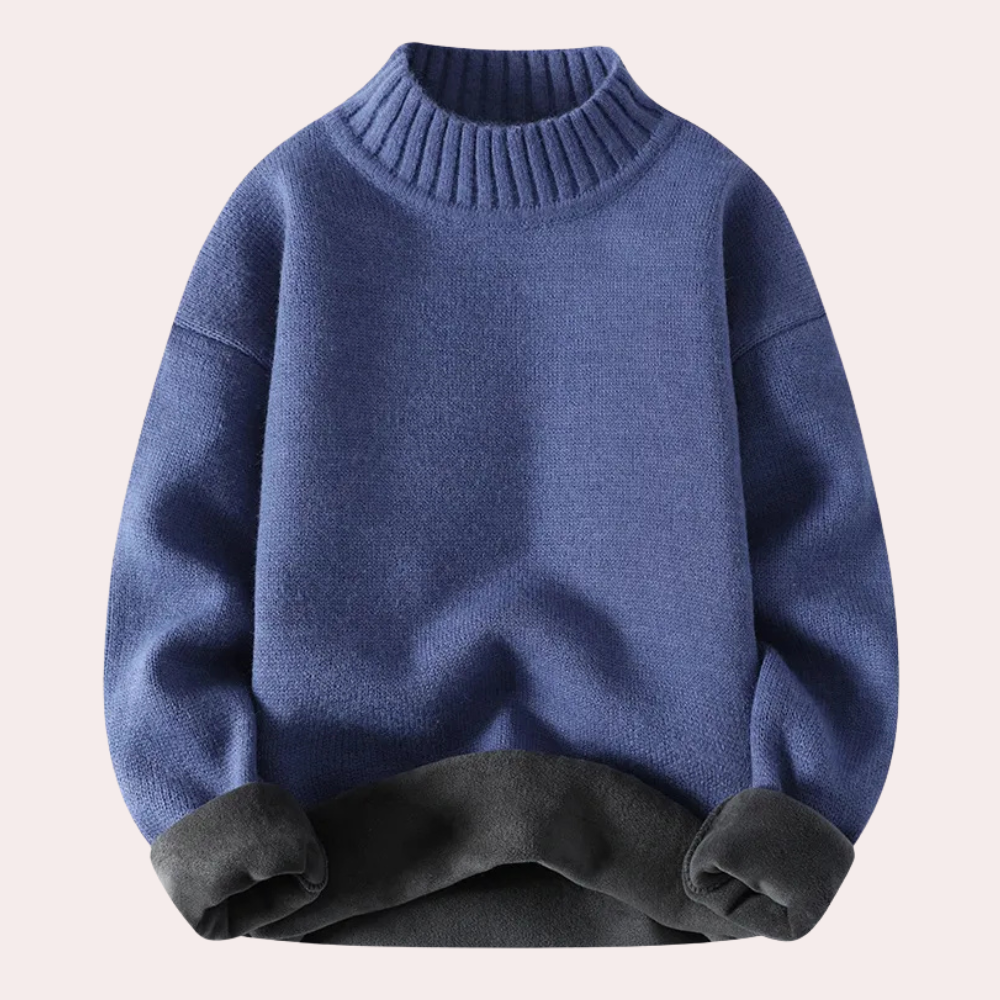 LEÓN - Jersey de cuello alto para hombre con forro polar