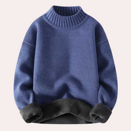 LEÓN - Jersey de cuello alto para hombre con forro polar