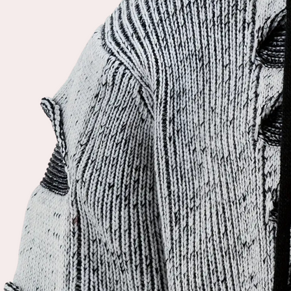 HUGGO - Sudadera de punto con capucha y botones para hombre