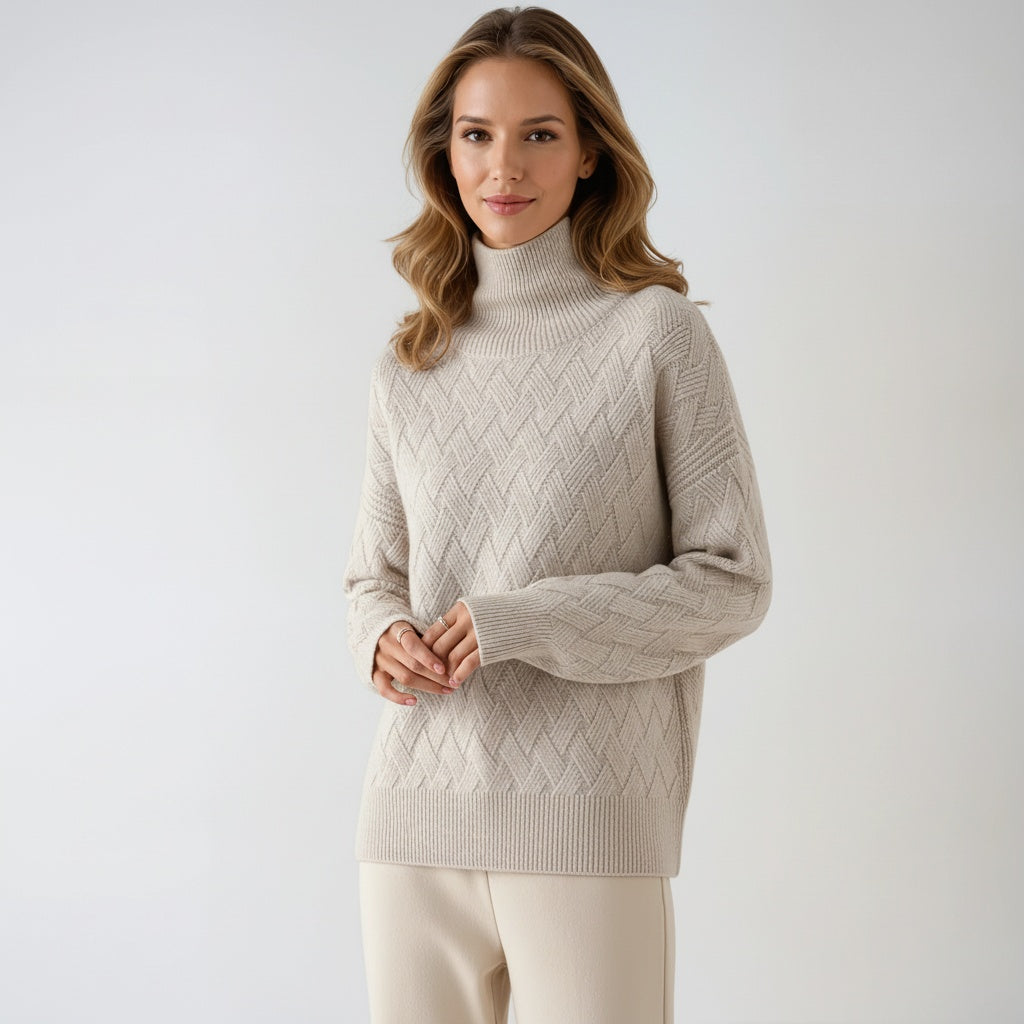 Jersey de mujer de punto con cuello alto – MELVINA