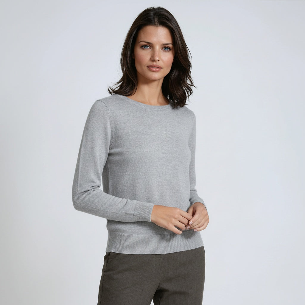 Jersey de mujer con manga larga y cuello redondo – SELVINA