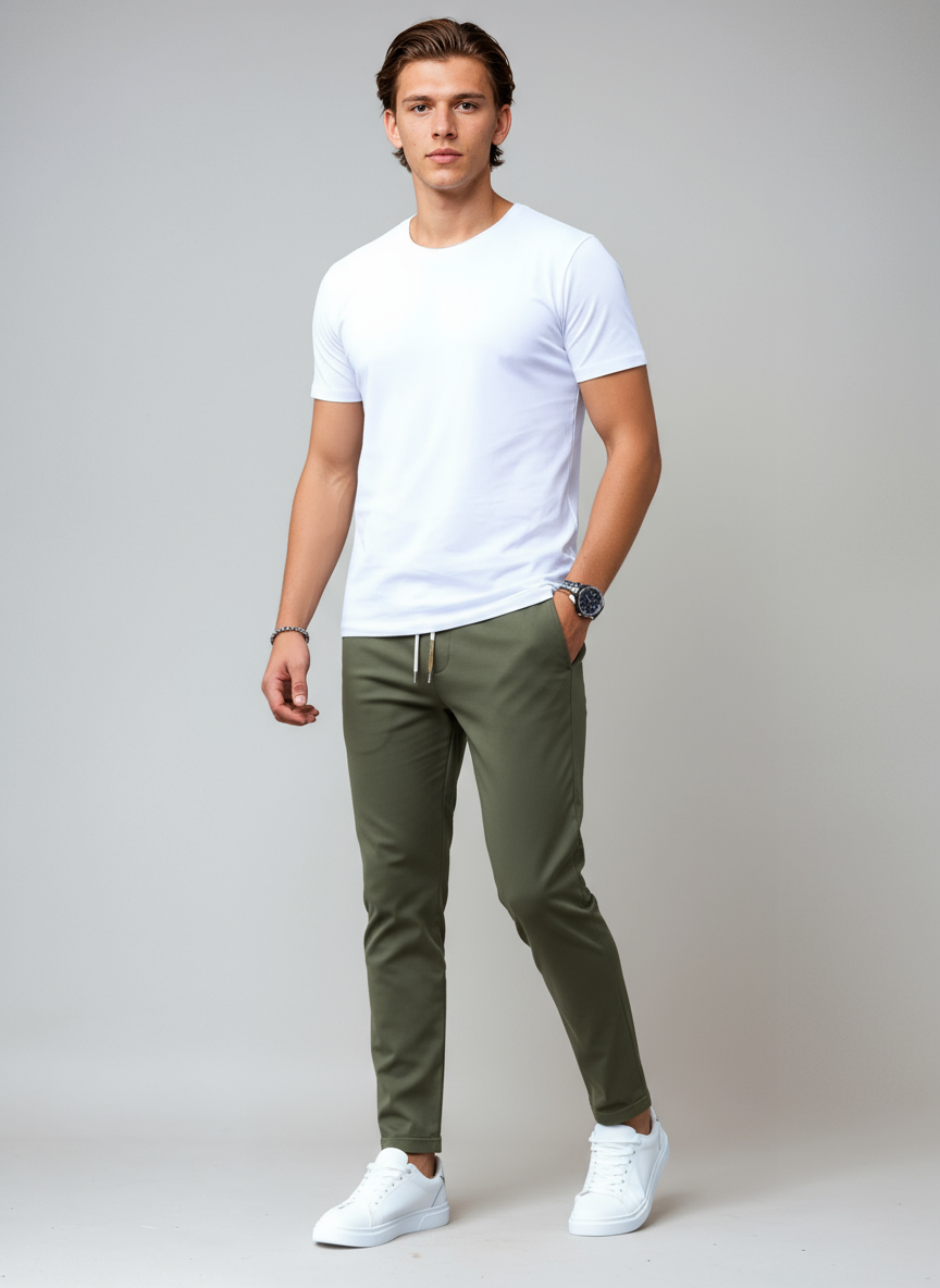 DANTERO – Pantalón chino slim fit para hombre con estilo elegante y versátil