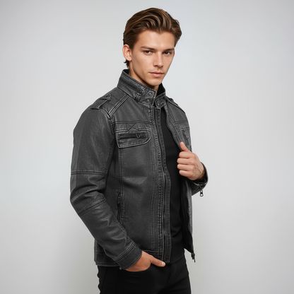 Cazadora vaquera corta de hombre con cremallera – DARELON