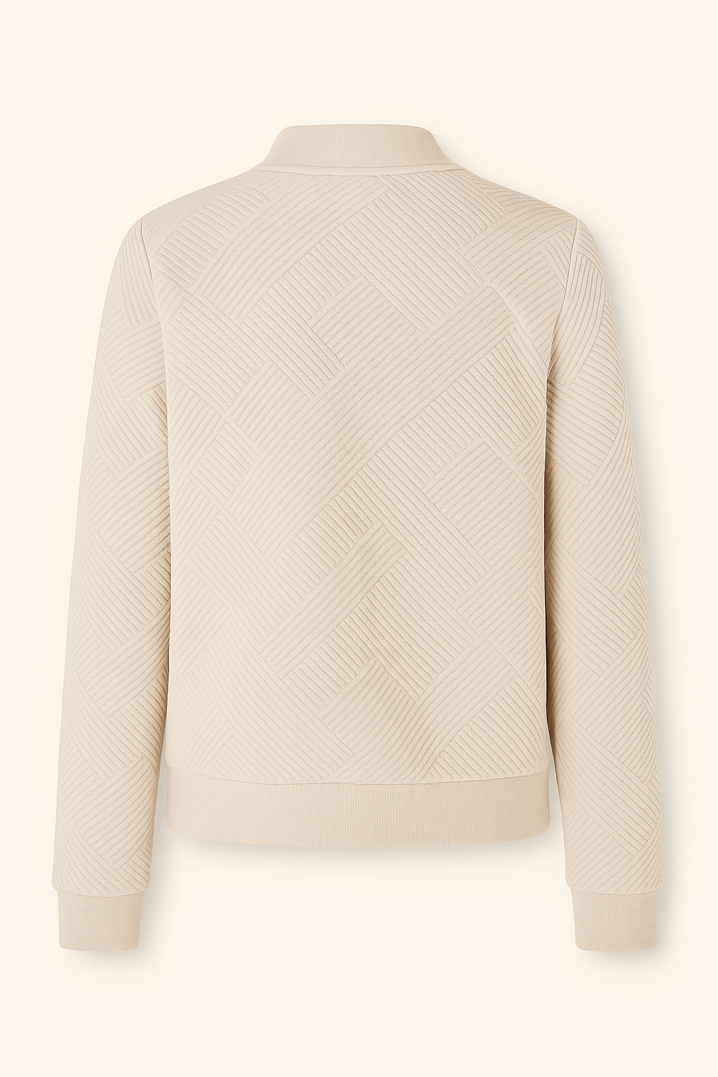 Chaqueta beige de mujer con cremallera y bolsillos – BELVINA