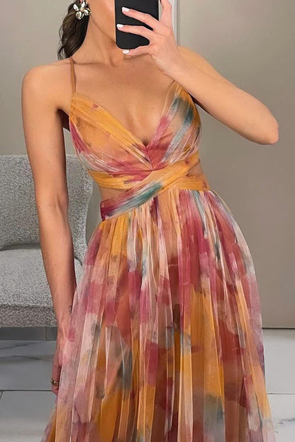 Vestido largo floral con caída fluida y estilo romántico – VIOLETTE BLOOM