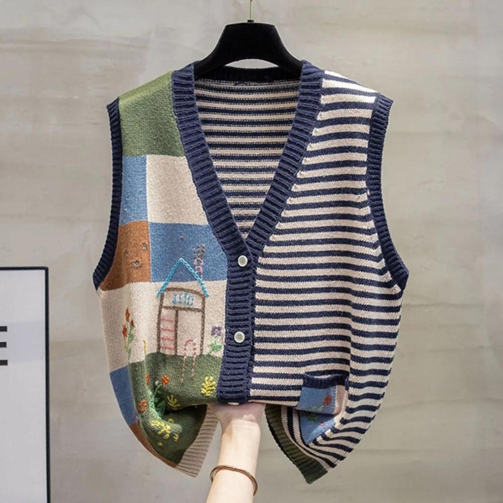 ELISA - Cárdigan de punto para mujer con bolsillo