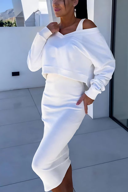 Conjunto de dos piezas ajustado con top y falda bodycon – KAÏA