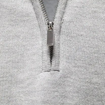 ENZO - Jersey de punto para hombre con media cremallera y cuello alto