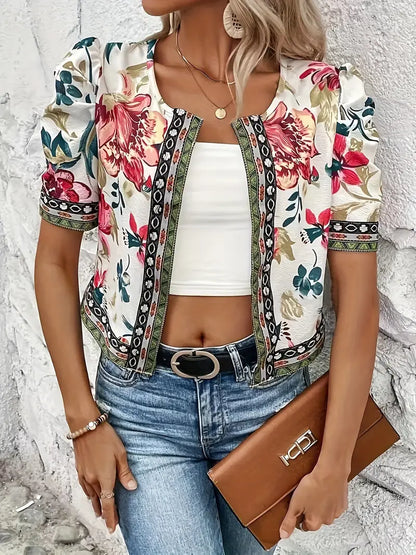 Chaqueta ligera con estampado floral y estilo veraniego – LISARA
