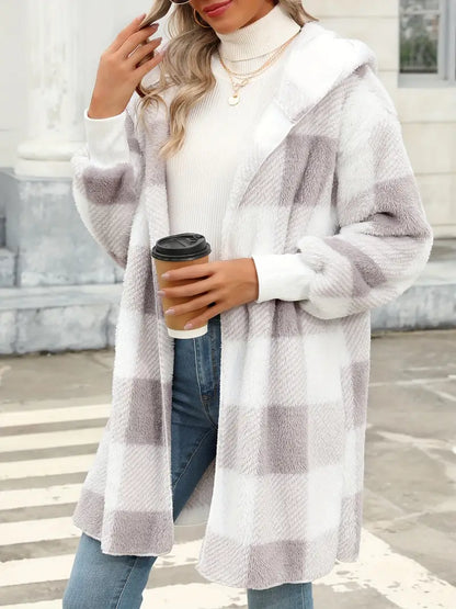 ARIA - Cárdigan de felpa suave con capucha para mujer