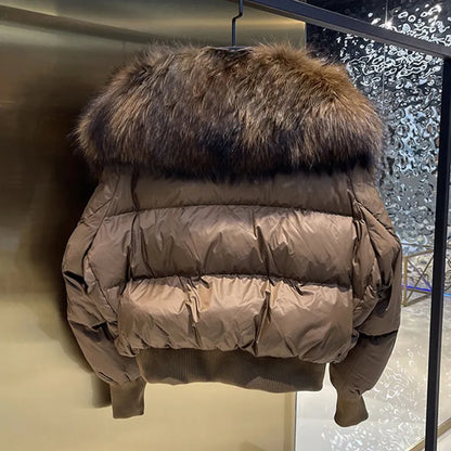 CALLIOPE - Abrigo acolchado de invierno con cuello de piel sintética para mujeres