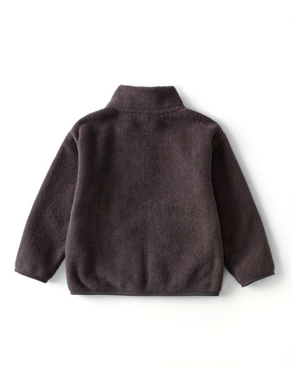 FENLE - Chaqueta polar de forro polar para niños en color sólido