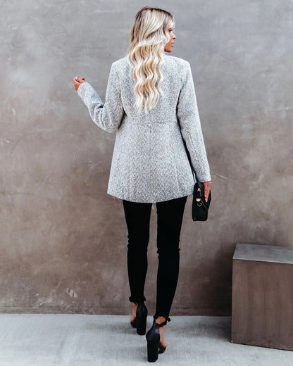 Blazer de punto abierta con corte estructurado – LÉANA