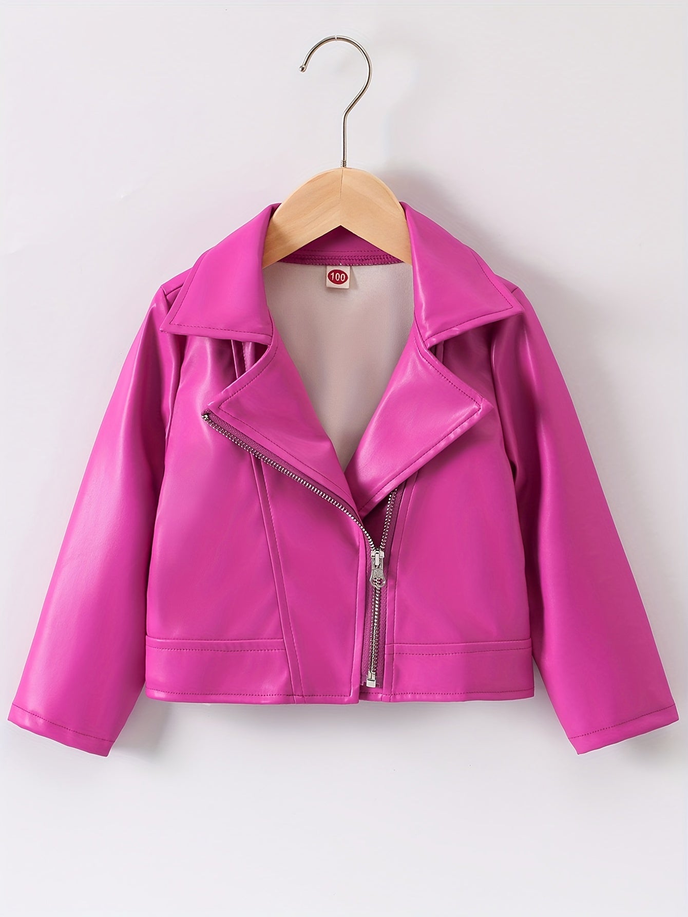 NADIA - Chaqueta de cuero PU con cuello invertido y cremallera diagonal para primavera y otoño