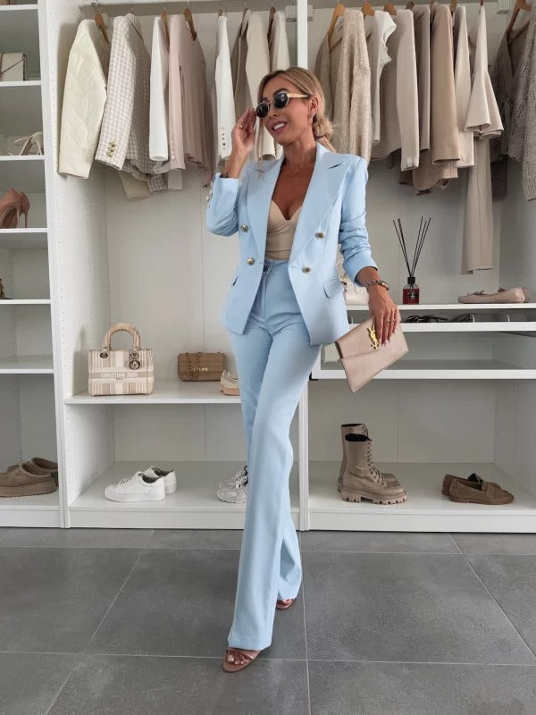 Conjunto de dos piezas para mujer con blazer entallado y pantalón – AMÉLIA RoseSuit