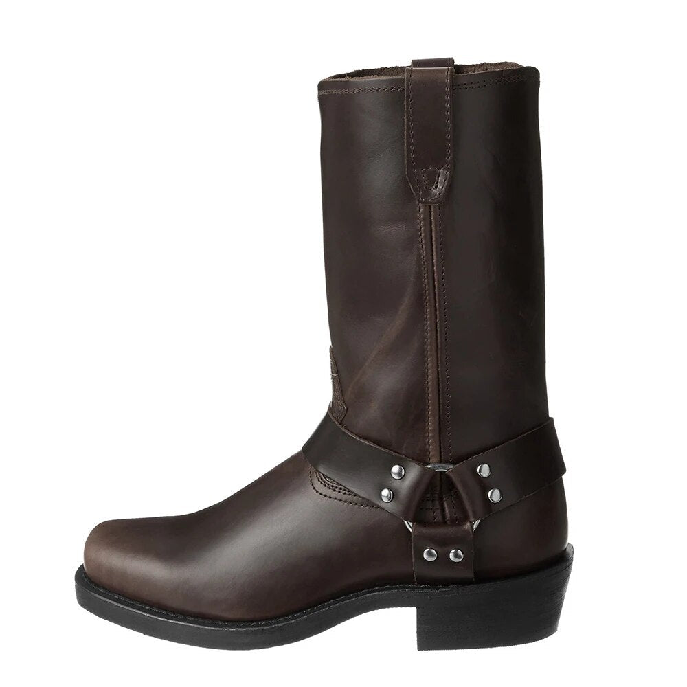 Botas cowboy de hombre en piel con hebilla decorativa – MALDRIC