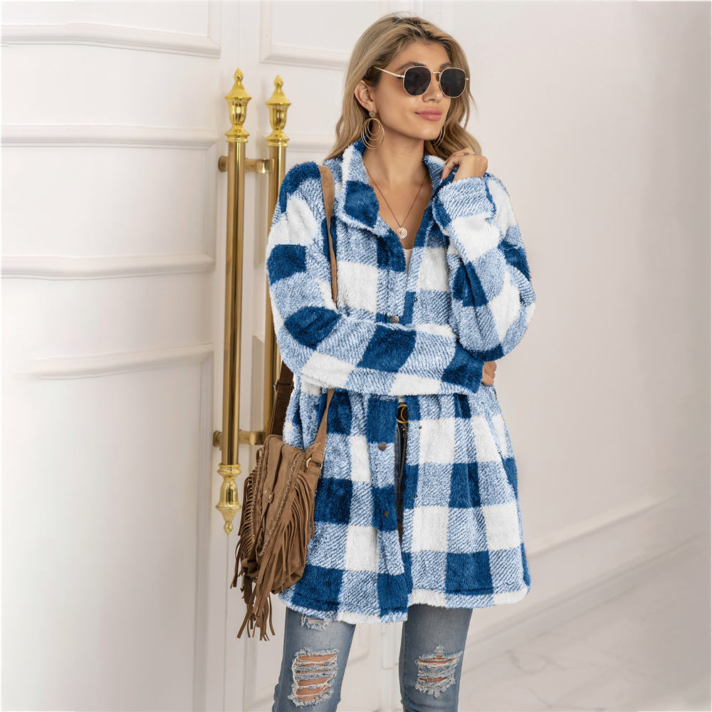 FENNA – Cárdigan de estilo a cuadros para mujer