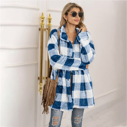 FENNA – Cárdigan de estilo a cuadros para mujer