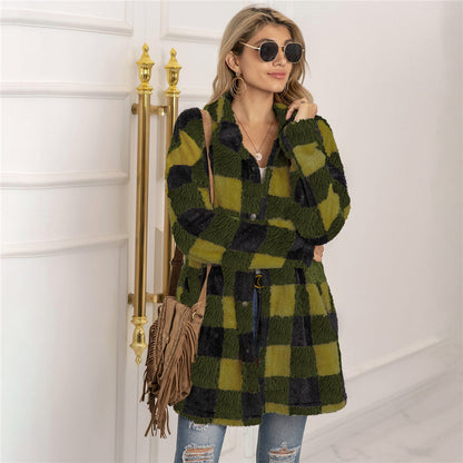 FENNA – Cárdigan de estilo a cuadros para mujer