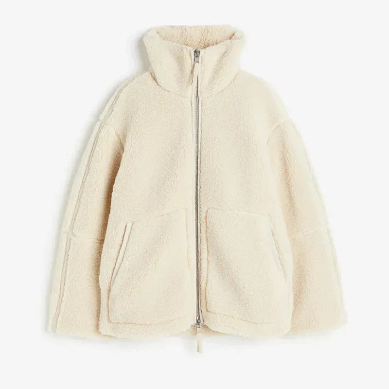 ALMA - Abrigo de invierno oversize de forro polar para mujer