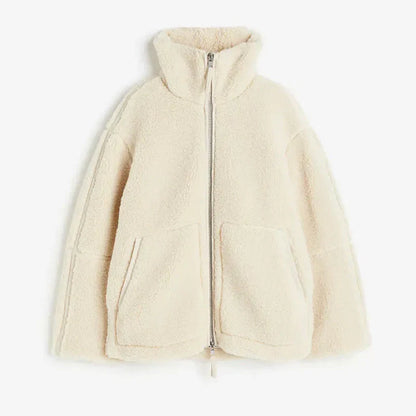ALMA - Abrigo de invierno oversize de forro polar para mujer
