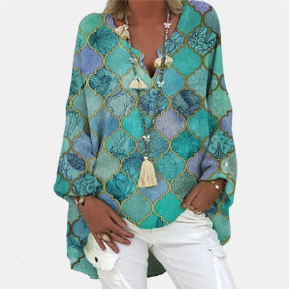 ELVIA - Blusa de lino elegante para mujer