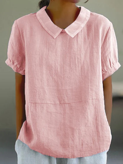 Blusa tipo camisa de corte relajado con cuello clásico – AMELYN