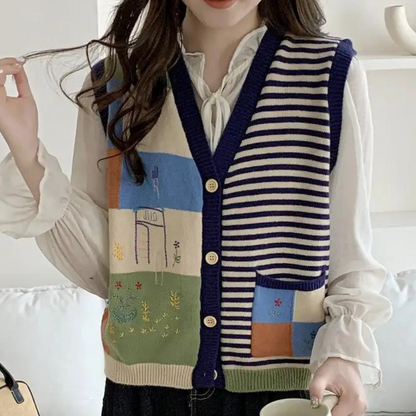 ELISA - Cárdigan de punto para mujer con bolsillo