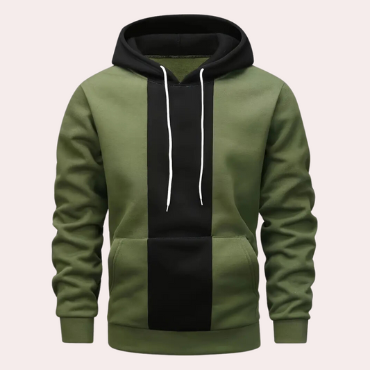 ÁLVARO - Sudadera bicolor con capucha y cordón para hombre
