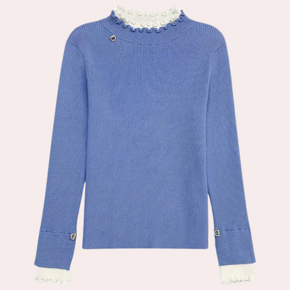 ELENA - Jersey de punto para mujer con detalle de encaje