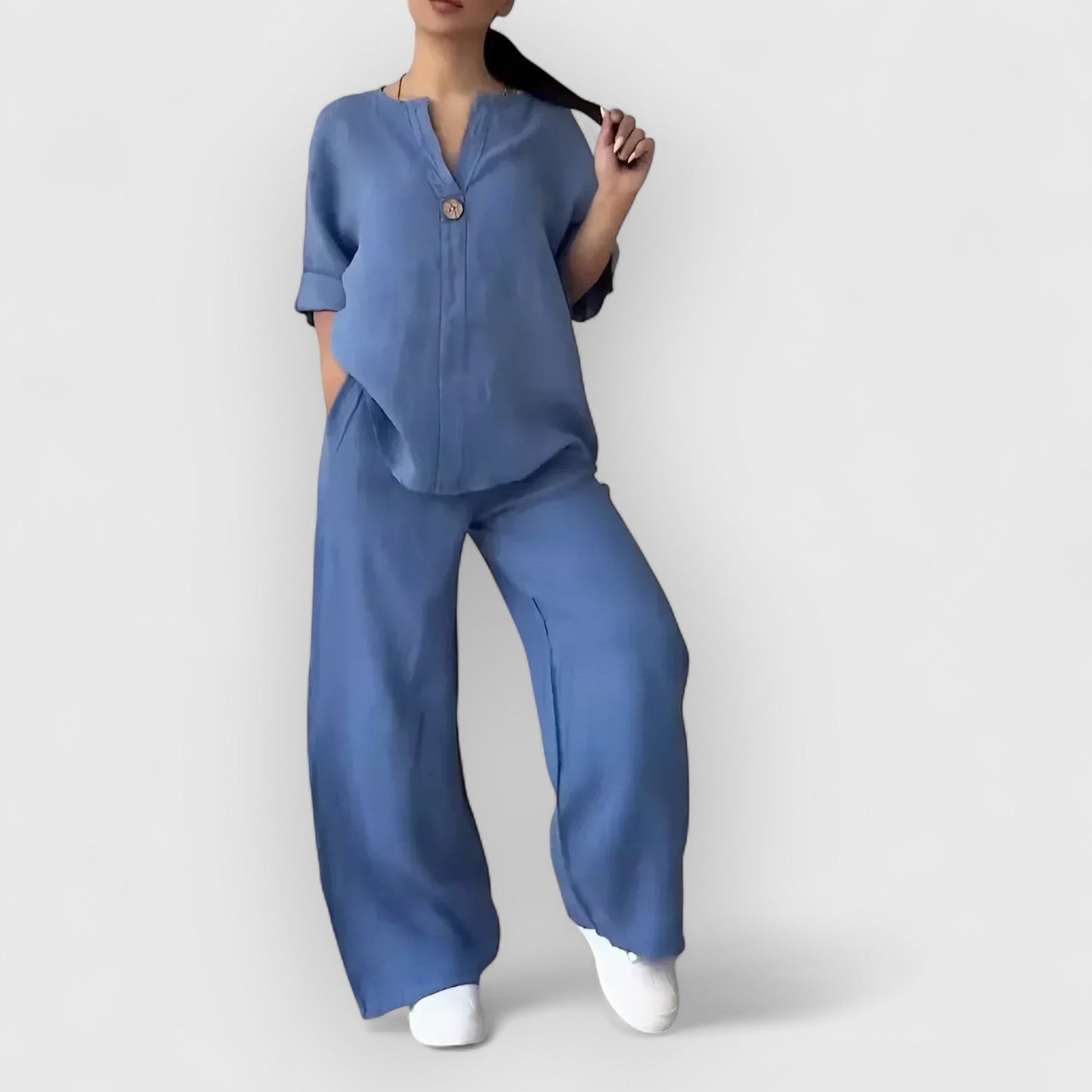 Conjunto camisa y pantalón ancho para mujer – CONCEPCIÓN