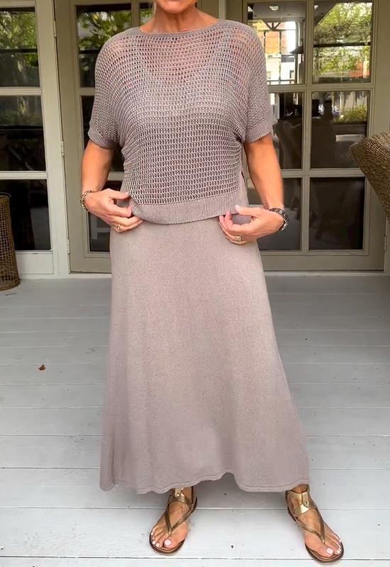 Conjunto de vestido con blusa ligera para mujer, estilo casual y moderno – ELIORA