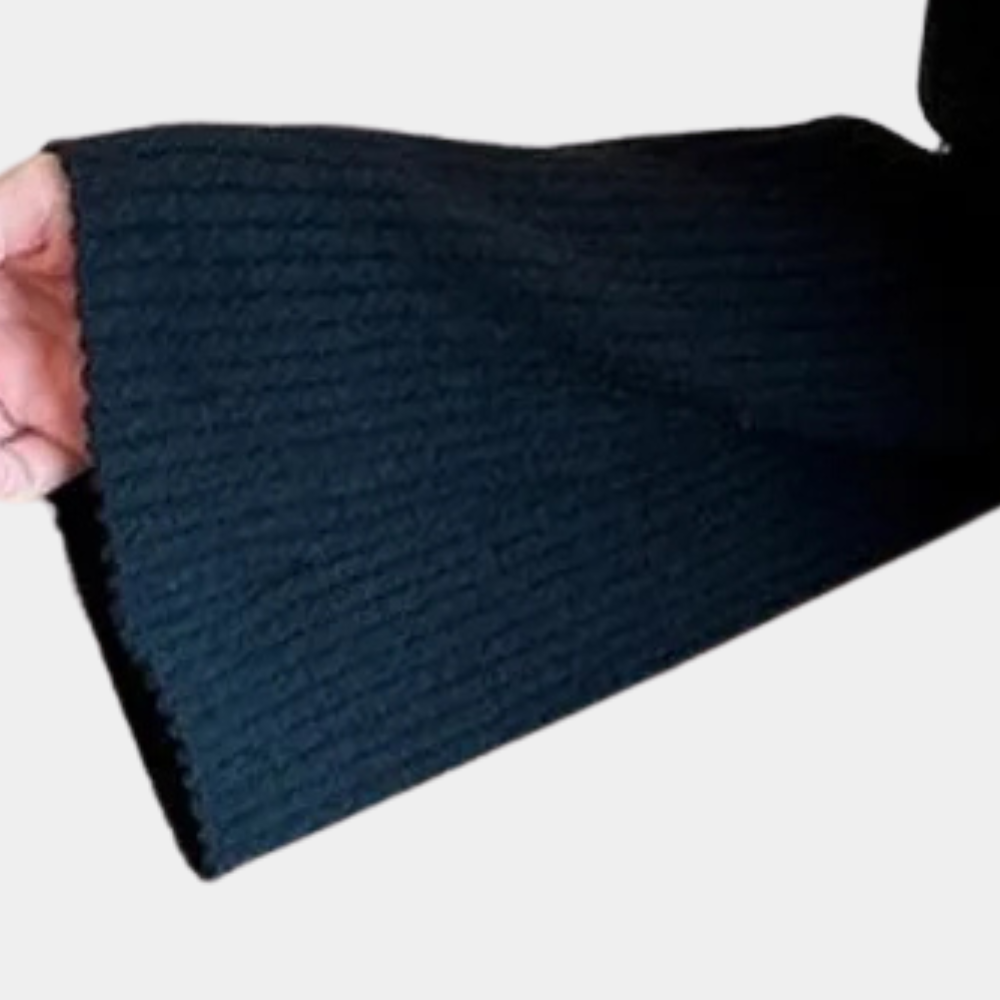 Jersey de punto canalé con diseño de hombros descubiertos – ZAYRA