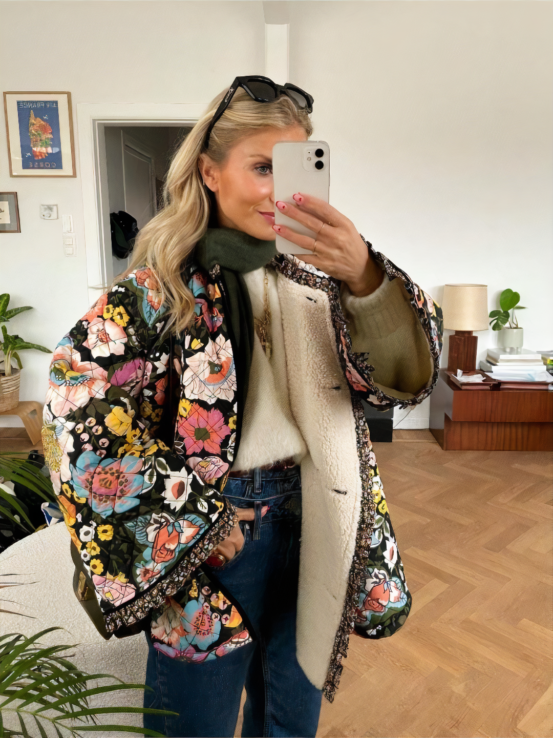 FABIOLA - Chaqueta con estampado floral de invierno para mujer