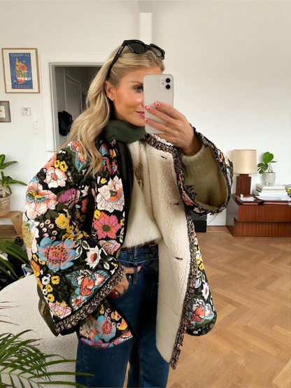 FABIOLA - Chaqueta con estampado floral de invierno para mujer