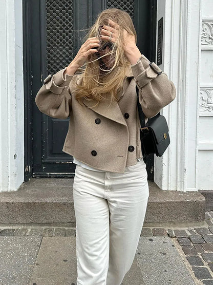 RIA – Chaqueta corta tipo gabardina para mujer