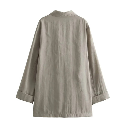 Conjunto elegante de blazer oversize y pantalón con cinturón – VALÉRIA