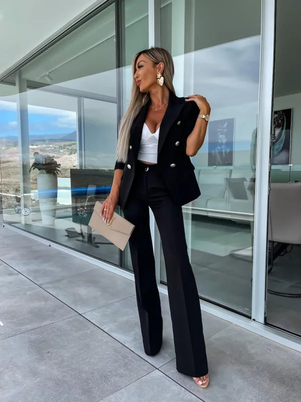 Conjunto de dos piezas para mujer con blazer entallado y pantalón – AMÉLIA RoseSuit